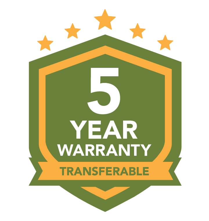 5 year transferable warranty